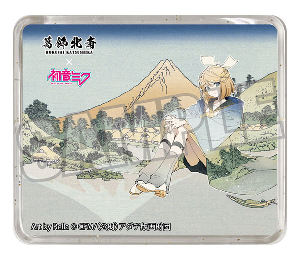 Presence Katsushika Hokusai x Hatsune Miku Rella 3D Magnet Kagamine Rin Reflection in Lake at Misaka in Kai Province