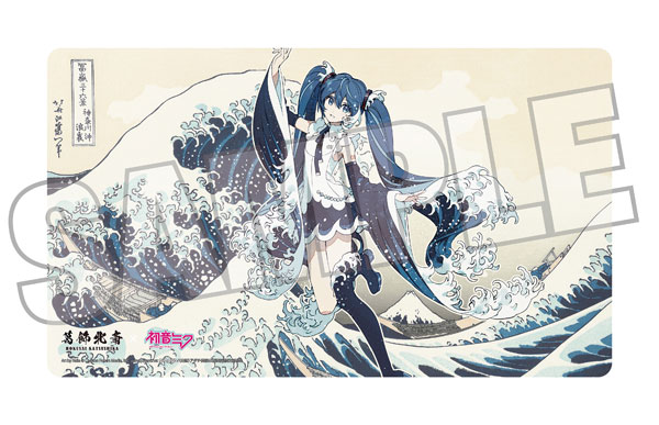 Presence Katsushika Hokusai x Hatsune Miku Rella Desk Mat Hatsune Miku The Great Wave off Kanagawa