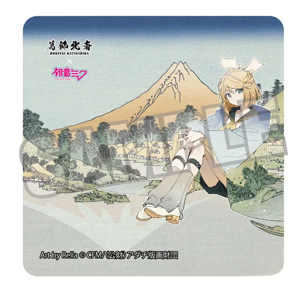 Presence Katsushika Hokusai x Hatsune Miku Rella Sticker Kagamine Rin Reflection in Lake at Misaka in Kai Province Bild 1