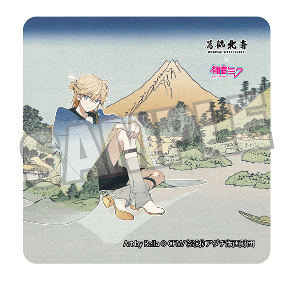 Presence Katsushika Hokusai x Hatsune Miku Rella Sticker Kagamine Len Reflection in Lake at Misaka in Kai Province