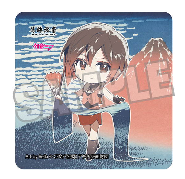 Presence Katsushika Hokusai x Hatsune Miku Rella Sticker MEIKO Mini Chara Fine Wind, Clear Morning