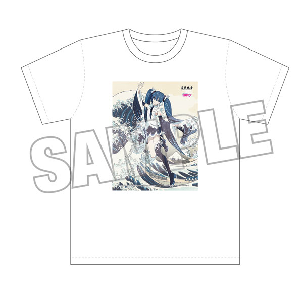 Presence Katsushika Hokusai x Hatsune Miku Rella T-shirt One-size XL Hatsune Miku The Great Wave off Kanagawa