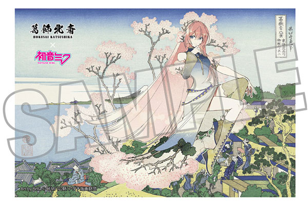 Presence Katsushika Hokusai x Hatsune Miku Rella Postcard Megurine Luka Shinagawa Gotenyama on the Tokaido