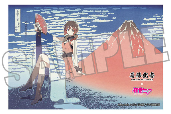Presence Katsushika Hokusai x Hatsune Miku Rella Postcard MEIKO Fine Wind, Clear Morning image 1