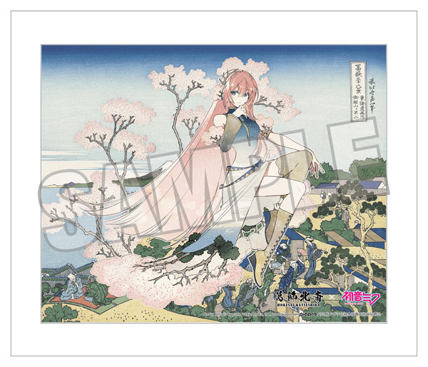 Presence Katsushika Hokusai x Hatsune Miku Rella Canvas Art Megurine Luka Shinagawa Gotenyama on the Tokaido