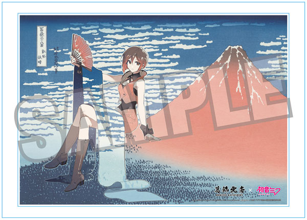 Presence Katsushika Hokusai x Hatsune Miku Rella Panel Akrilik A3 dengan Nomor Seri MEIKO Fine Wind, Clear Morning gambar 1