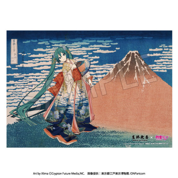 Presence Katsushika Hokusai x Hatsune Miku A3 Acrylpanel mit Seriennummer Sechsunddreißig Ansichten des Berges Fuji Schöner Wind, Klarer Morgen Bild 1