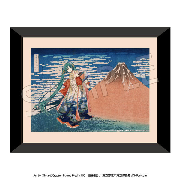 Presence Katsushika Hokusai x Hatsune Miku Replika Genga Art Sechsunddreißig Ansichten des Berges Fuji Schöner Wind, Klarer Morgen Bild 1