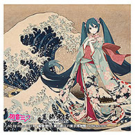 Presence Katsushika Hokusai x Hatsune Miku iXima Sticker The Great Wave off Kanagawa Kimono
