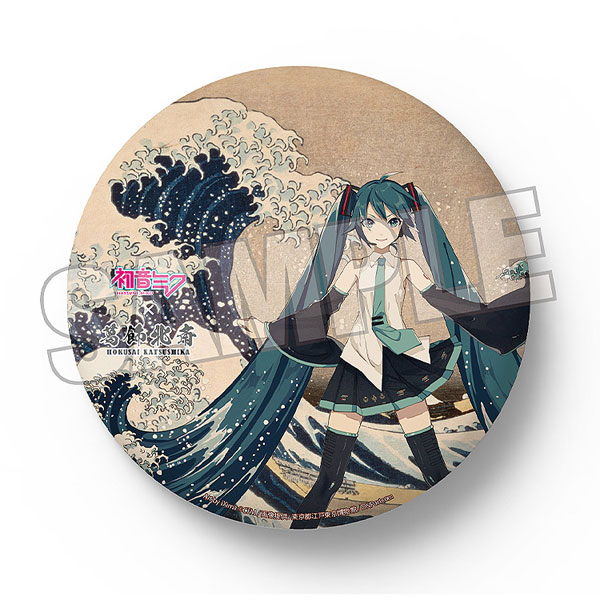 Presence Katsushika Hokusai x Hatsune Miku iXima Big Tin Badge The Great Wave off Kanagawa