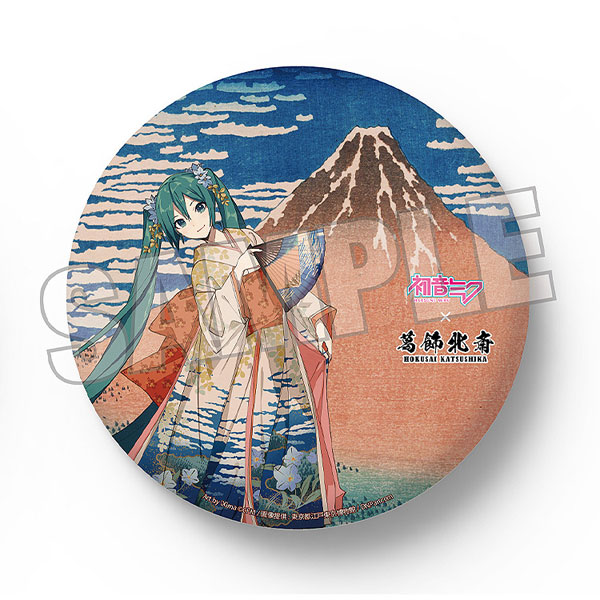 Presence Katsushika Hokusai x Hatsune Miku iXima Big Tin Badge Fine Wind, Clear Morning