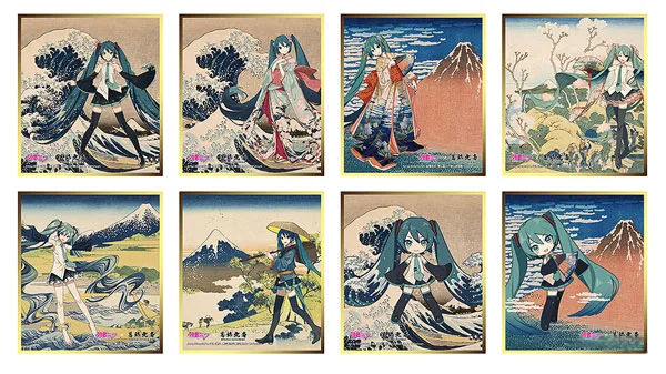 Presence Katsushika Hokusai x Hatsune Miku iXima Shikishi 8Pack BOX