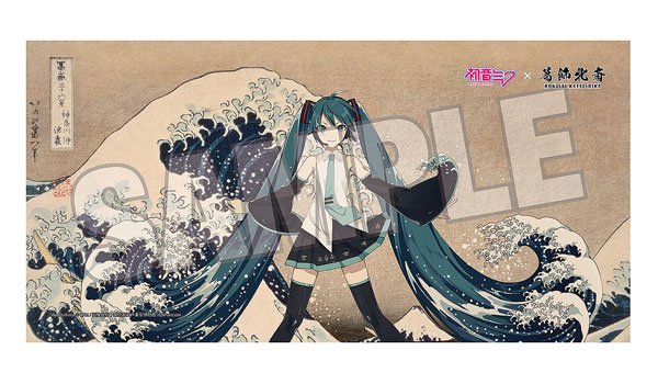 Presence Katsushika Hokusai x Hatsune Miku iXima Bath Towel The Great Wave off Kanagawa