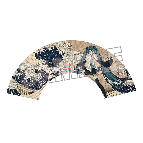 Presence Katsushika Hokusai x Hatsune Miku iXima Folding Fan The Great Wave off Kanagawa image 1