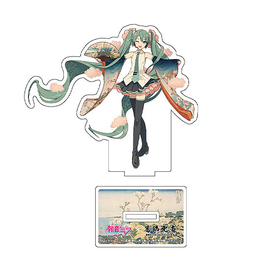 Presence Katsushika Hokusai x Hatsune Miku iXima Diecut Acrylic Stand Shinagawa Gotenyama on the Tokaido Bild 1