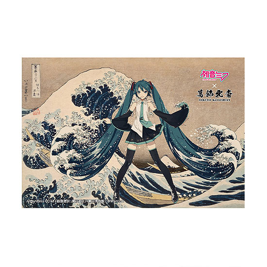 Presence Katsushika Hokusai x Hatsune Miku iXima Postcard The Great Wave off Kanagawa Bild 1