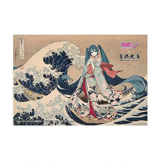 Presence Katsushika Hokusai x Hatsune Miku iXima Postcard The Great Wave off Kanagawa Kimono