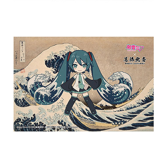 Presence Katsushika Hokusai x Hatsune Miku iXima Postcard The Great Wave off Kanagawa Mini Chara