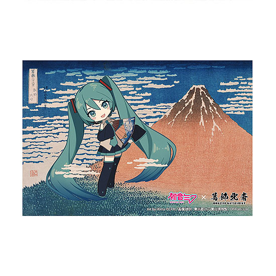Presence Katsushika Hokusai x Hatsune Miku iXima Postcard Fine Wind, Clear Morning Mini Chara
