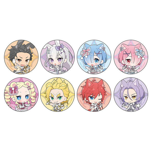 Curtain Damashii [Re:ZERO -Starting Life in Another World-] Trading Tin Badge (Animal Ears Idol / Mini Chara) 8Pack BOX