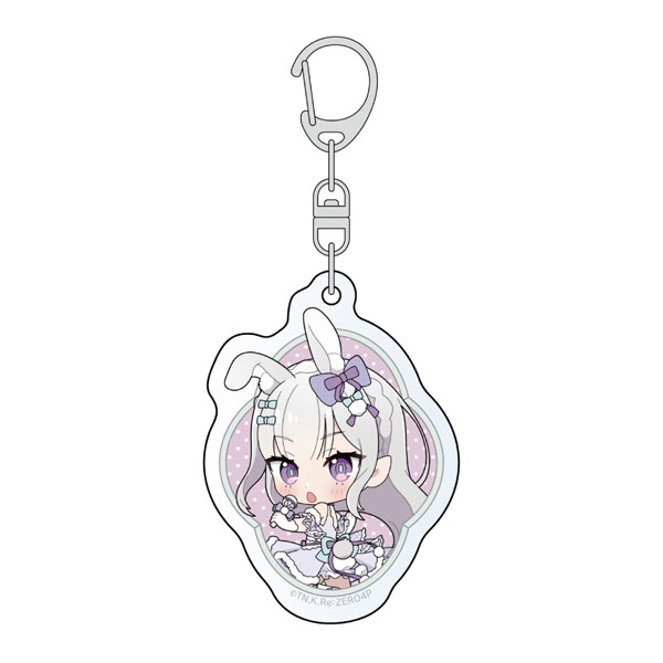 Curtain Damashii [Re:ZERO -Starting Life in Another World-] Acrylic Keychain (Emilia / Animal Ears Idol) gambar 1