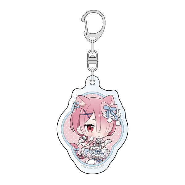 Curtain Damashii [Re:ZERO -Starting Life in Another World-] Acrylic Keychain (Ram / Animal Ears Idol)