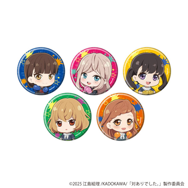 A3 Tin Badge TV Anime "Taiari Deshita. -Ojousama wa Kakutou Game nante Shinai-" 02/ Mini Chara Illustration 5Pack BOX