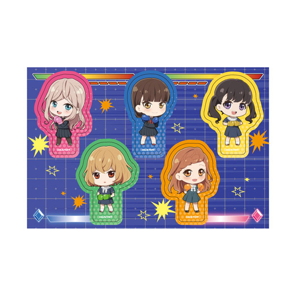 A3 PETANT Sticker TV Anime "Taiari Deshita. -Ojousama wa Kakutou Game nante Shinai-" 01/ Group Design (Mini Chara Illustration) รูปภาพ 1