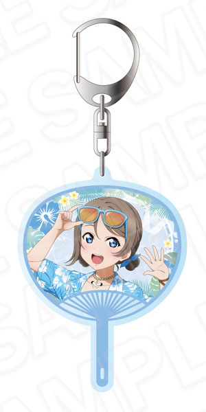 Contents Seed Love Live! Sunshine!! Double-sided Keychain You Watanabe Aloha Outfit ver. image 1
