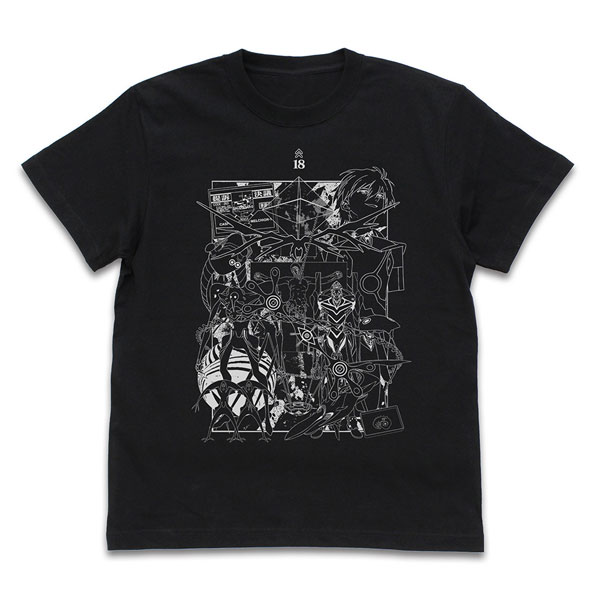 COSPA EVANGELION "Neon Genesis Evangelion" All Angels T-shirt /BLACK-M