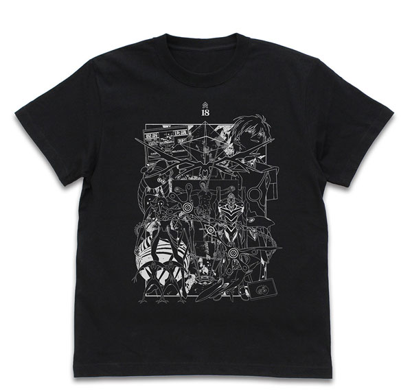 COSPA EVANGELION "Neon Genesis Evangelion" All Angels T-shirt /BLACK-L image 1