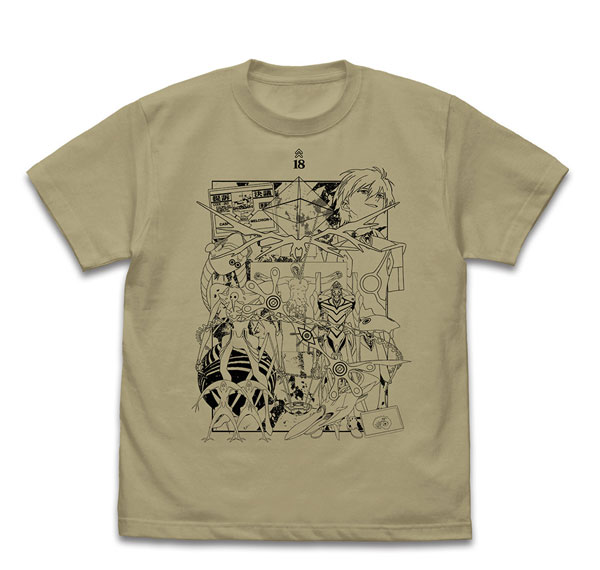 COSPA EVANGELION "Neon Genesis Evangelion" All Angels T-shirt /SAND KHAKI-M