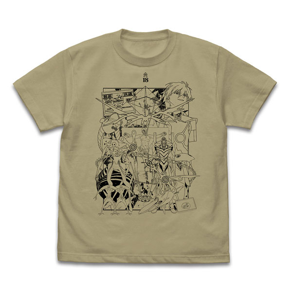COSPA EVANGELION "Neon Genesis Evangelion" All Angels T-shirt /SAND KHAKI-XL