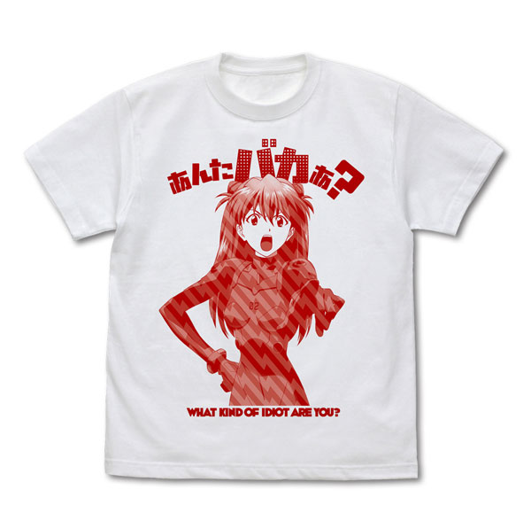 COSPA EVANGELION Asuka "Are you an Idiot?" T-shirt /WHITE-S 图片 1