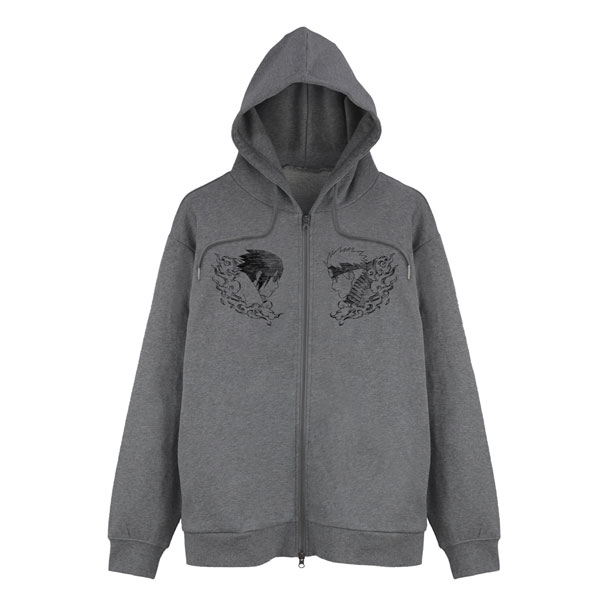 COSPA NARUTO Shippuden Naruto & Sasuke Zip Hoodie /MIX GRAY-XL