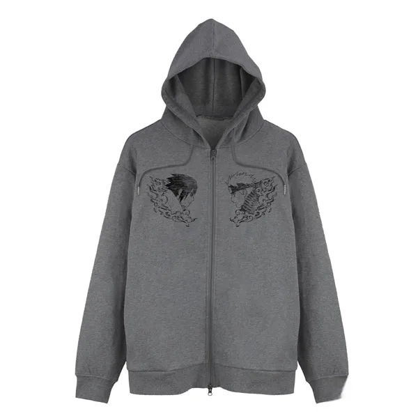 COSPA NARUTO Shippuden Naruto & Sasuke Zip Hoodie /MIX GRAY-XXL 图片 1