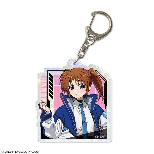 License Agent Magical Girl Lyrical Nanoha Exceeds Gun Blaze Vengeance Hologram Acrylic Keychain 02 (Nanoha Takamachi) imagen 1