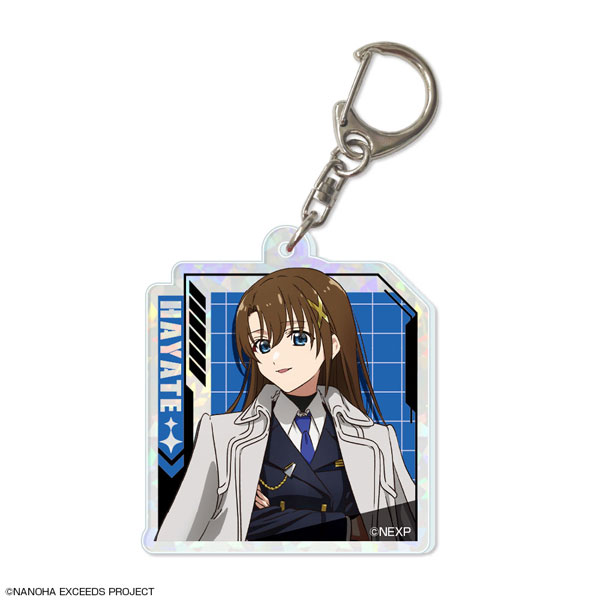 License Agent Magical Girl Lyrical Nanoha Exceeds Gun Blaze Vengeance Hologram Acrylic Keychain 04 (Hayate Yagami) รูปภาพ 1