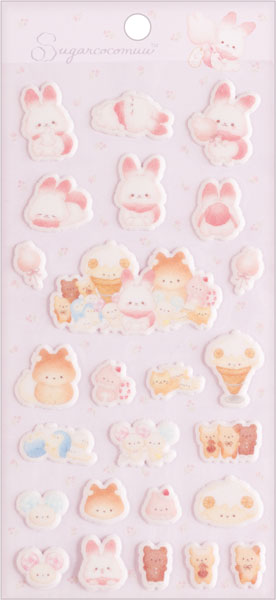 San-x SE75102 Sugarcocomuu "Sugarcocomuu's Holiday" MokoMoko Sticker