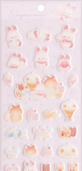 San-x SE75102 Sugarcocomuu "Sugarcocomuu's Holiday" MokoMoko Sticker Bild 1