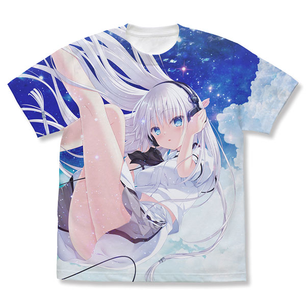 COSPA Summer Pockets REFLECTION BLUE Shiroha Naruse Full Graphic T-shirt Music Time Ver./WHITE-L