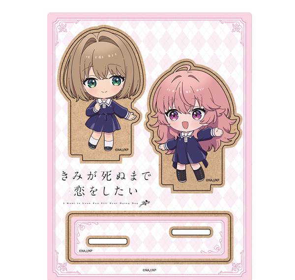 ATFES TV Anime "I Want to Love You Till Your Dying Day" Wooden Chara Stand Mini Chara Sheena & Mimi Bild 1