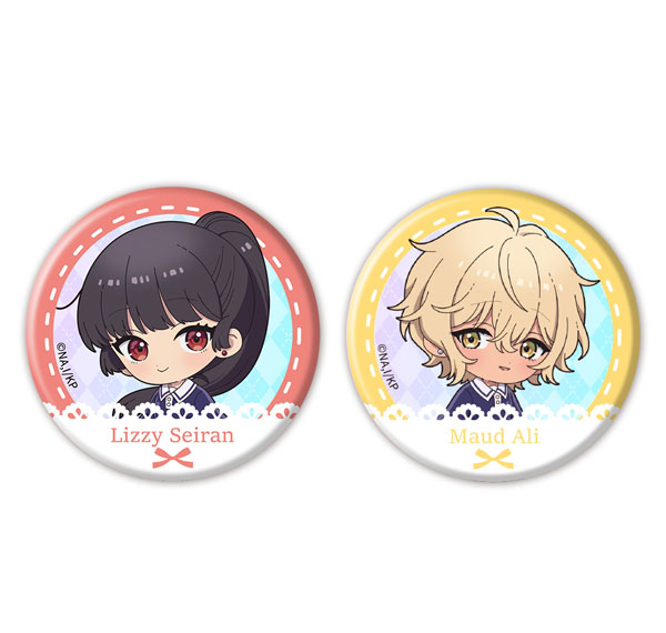 ATFES TV Anime "I Want to Love You Till Your Dying Day" Aurora Tin Badge 2pc. Set Mini Chara Seiran & Ali gambar 1