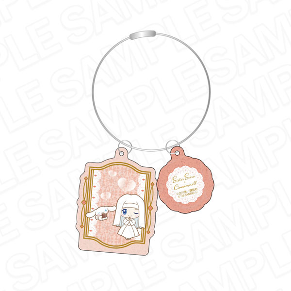 Contents Seed Saint Tail x Sanrio Characters Shiny Wire Double-sided Keychain Nun x Cinnamoroll
