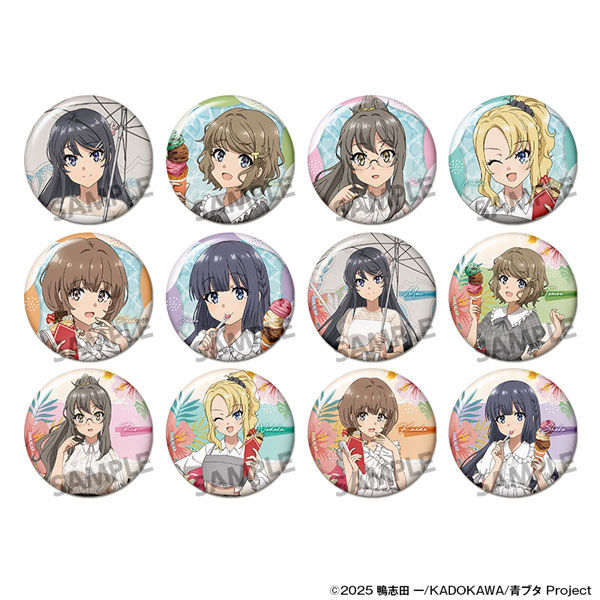 Hobby Stock Seishun Buta Yarou Series New Illustration Trading Tin Badge Vacation ver. 12Pack BOX