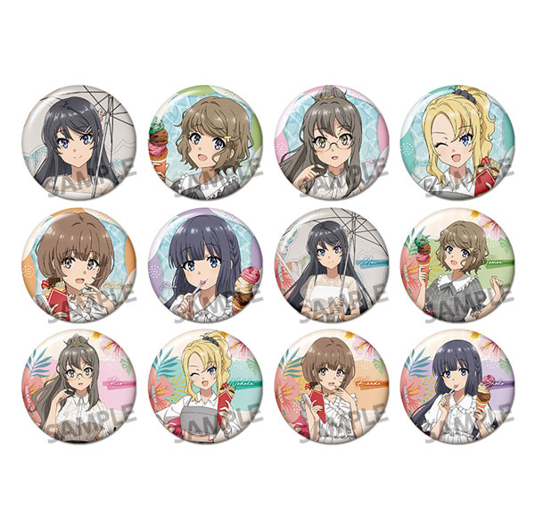 Hobby Stock Seishun Buta Yarou Series New Illustration Trading Tin Badge Vacation ver. 12Pack BOX รูปภาพ 1