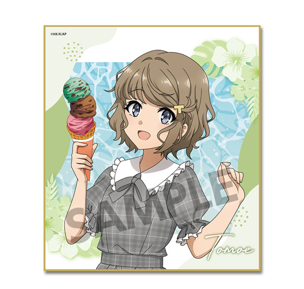 Hobby Stock Seishun Buta Yarou Series New Illustration Mini Shikishi Tomoe Koga Vacation ver. รูปภาพ 1
