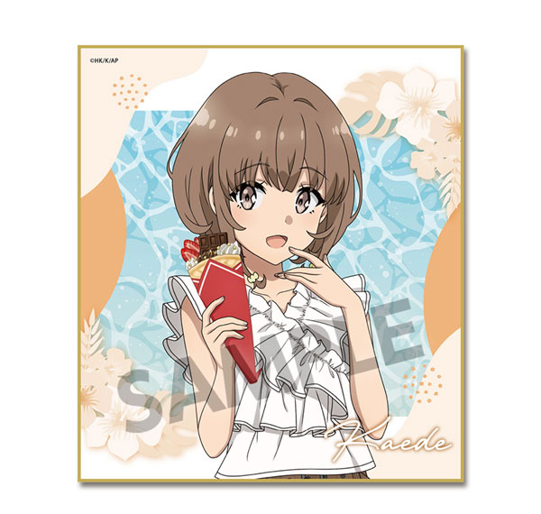 Hobby Stock Seishun Buta Yarou Series New Illustration Mini Shikishi Kaede Azusagawa Vacation ver. รูปภาพ 1