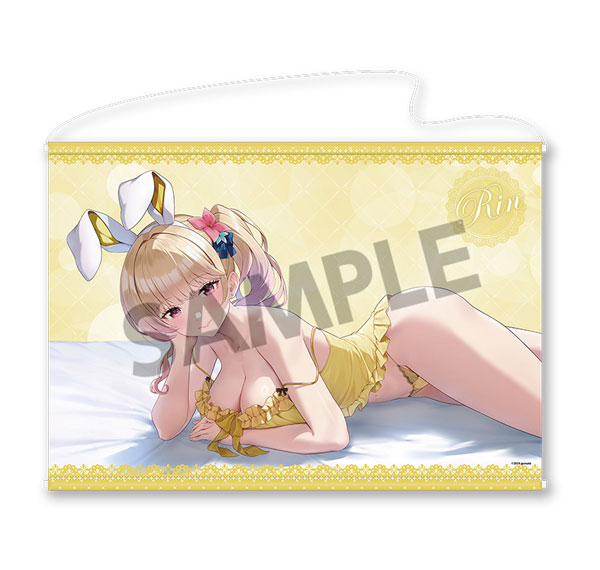 Hobby Stock Bunny Garden New Illustration B2 Wall Scroll Rin Sleeping Together B ver. gambar 1