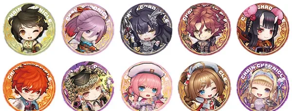 Midobiyo Chain Chronicle Trading Tin Badge vol.5 10Pack BOX รูปภาพ 1